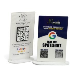 Acrylic QR Menu Stand with Logo
